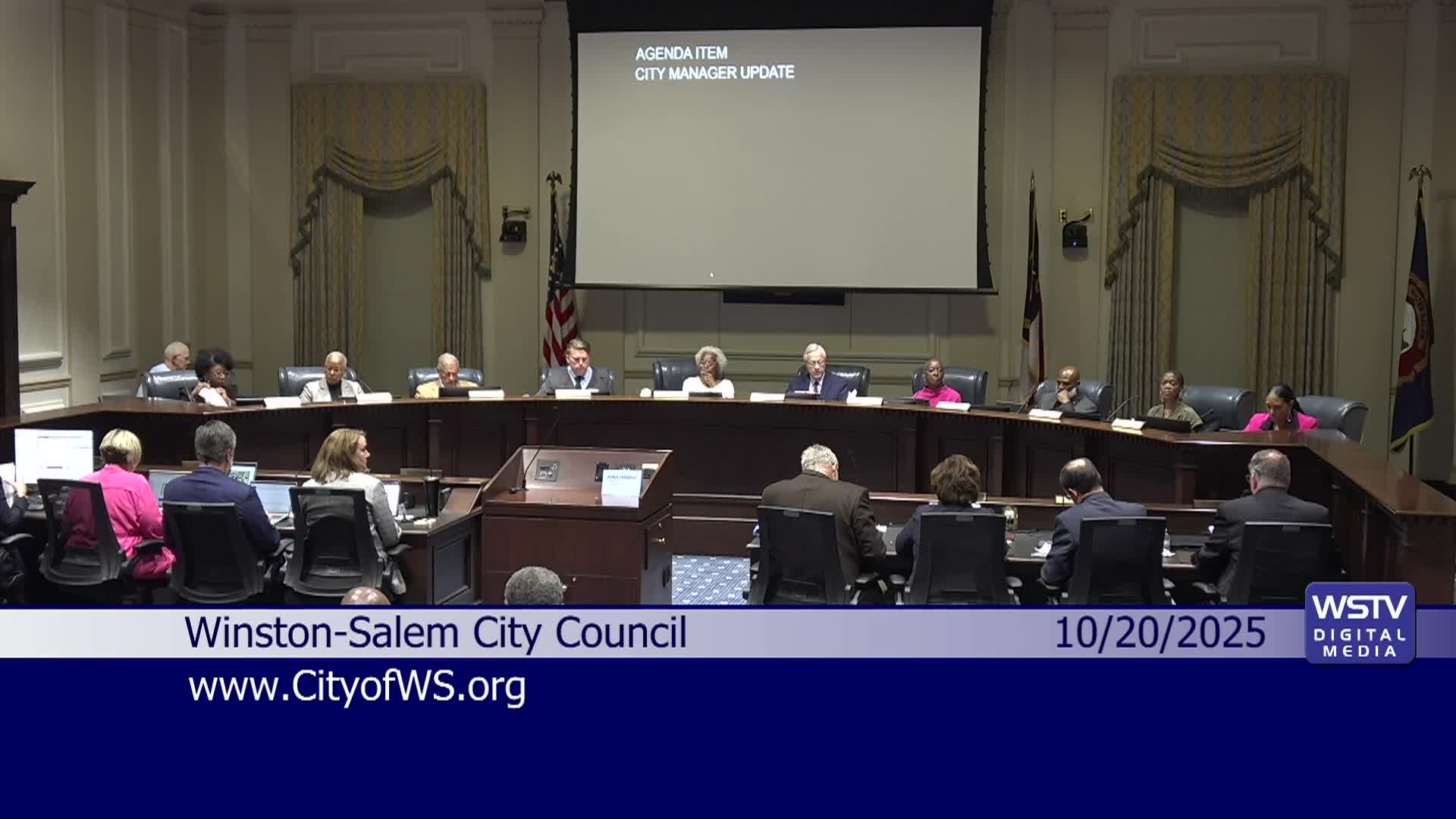 Regular meeting of the Winston-Salem City Council October 20 2025