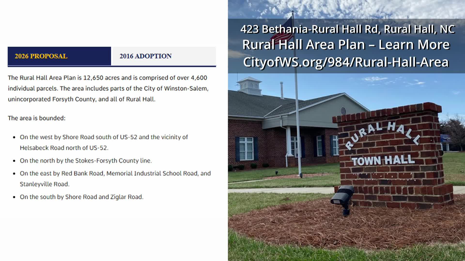 Thumbnail image for Rural Hall Area Plan Update 2026