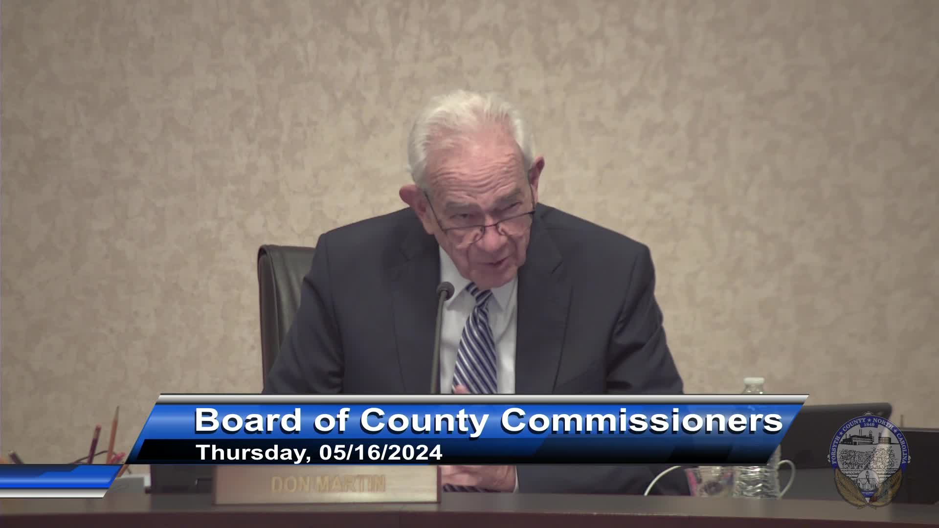 Thumbnail image for Forsyth County Board of Commissioners Meeting May 14 2024