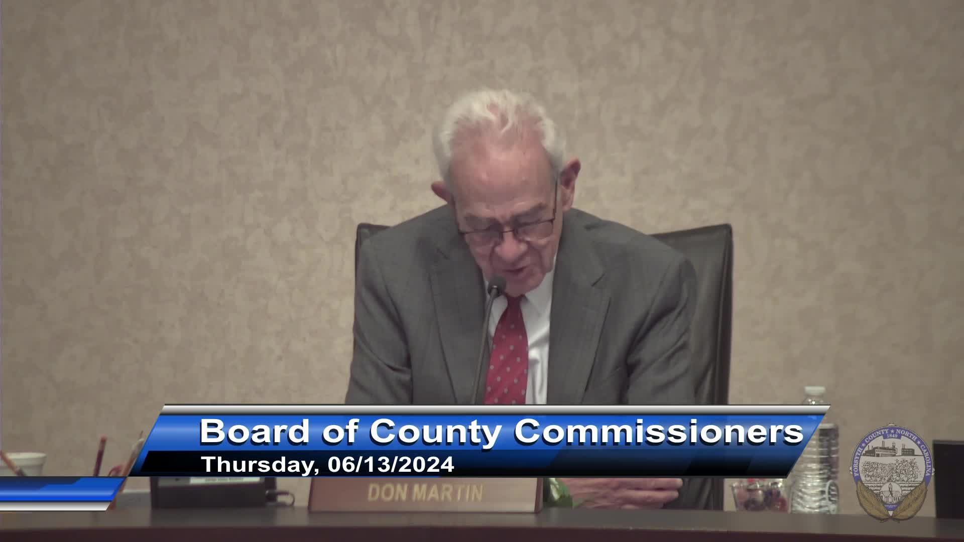 Thumbnail image for Forsyth County Board of Commissioners Meeting June 13 2024